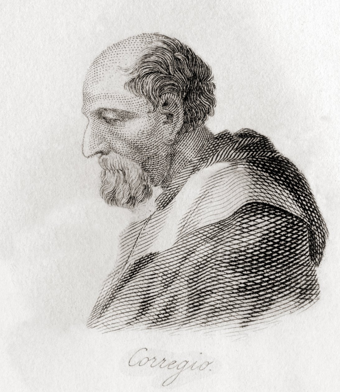 Porträt von Antonio Allegri da Correggio von English School