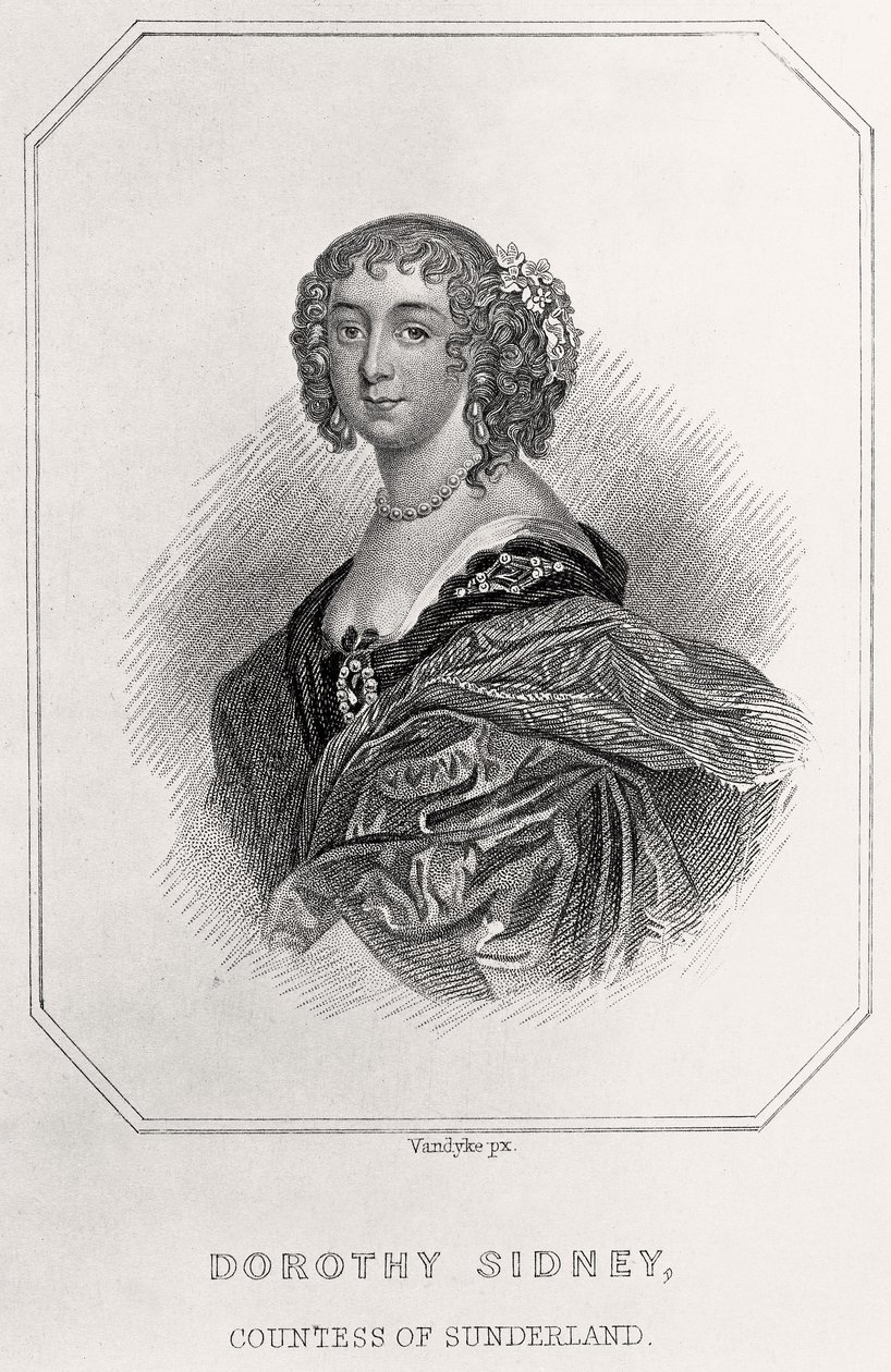 Porträt von Dorothy Sidney, Gräfin von Sunderland, 1835 von English School