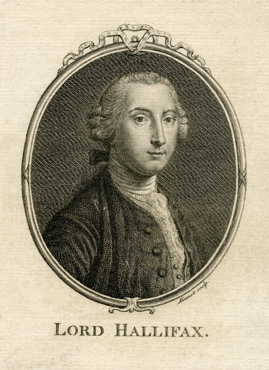 Porträt von George Montagu Dunk, 2. Earl of Halifax (1716-71), graviert von Aliamet von English School