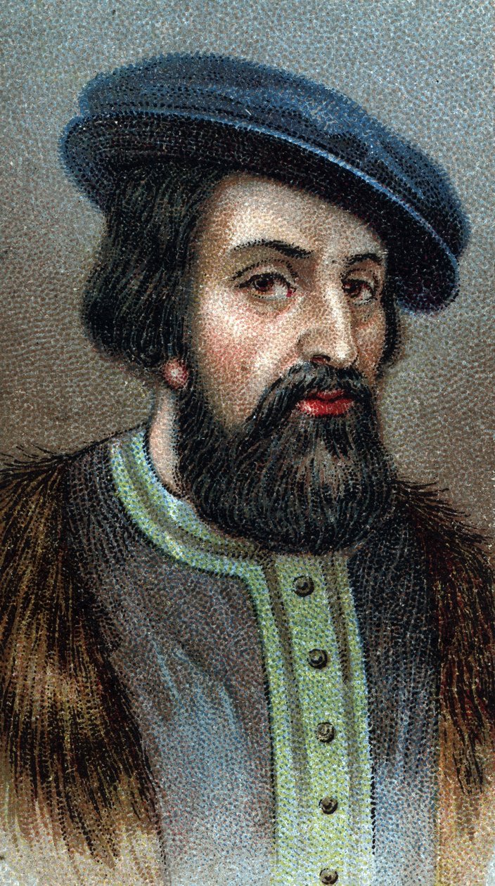 Porträt von HERNANDO (Hernan) CORTES (Cortez) (1485-1547) englischer Eroberer - Aus der Serie „Leaders of Men“ - Chromolithographie - Englische Schule, 20. Jahrhundert von English School