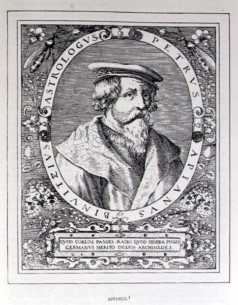 Porträt von Petrus Apianus (1501-52) aus The Narrative and Critical History of America, herausgegeben von Justin Winsor, London, 1886 von English School