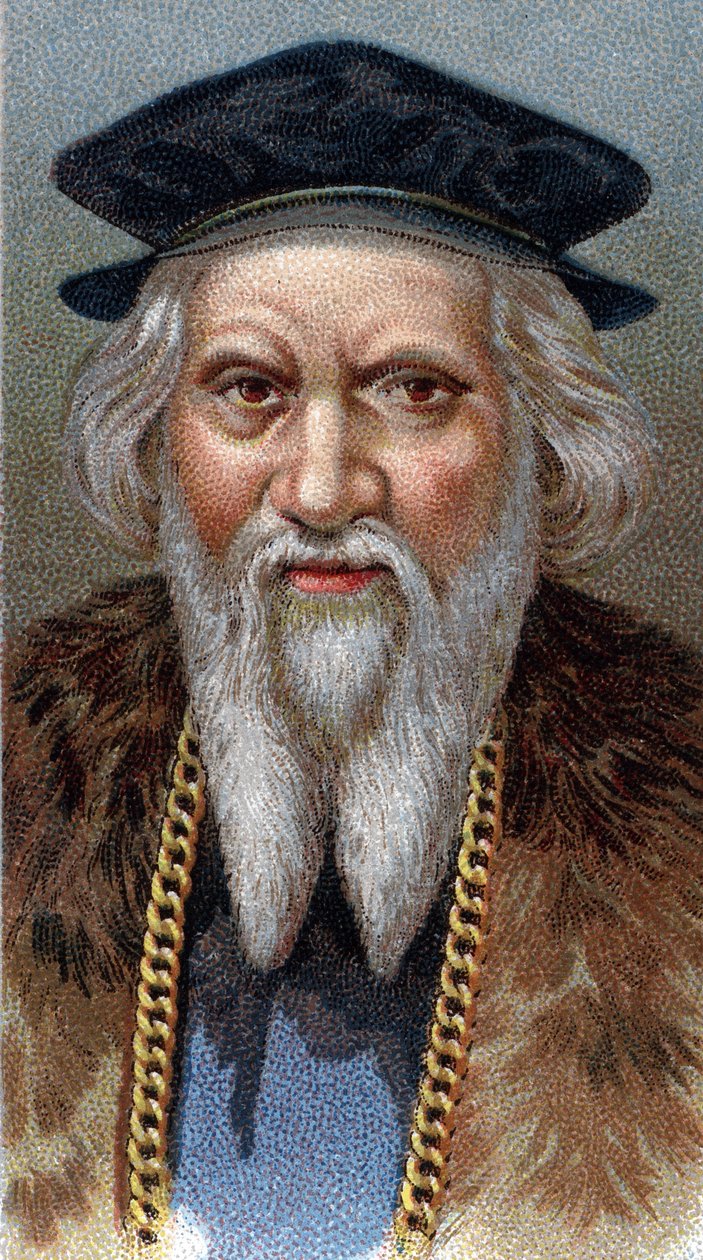 Porträt von Sebastiano Caboto (1477-1557) - Aus der Serie „Leaders of Men“ von English School