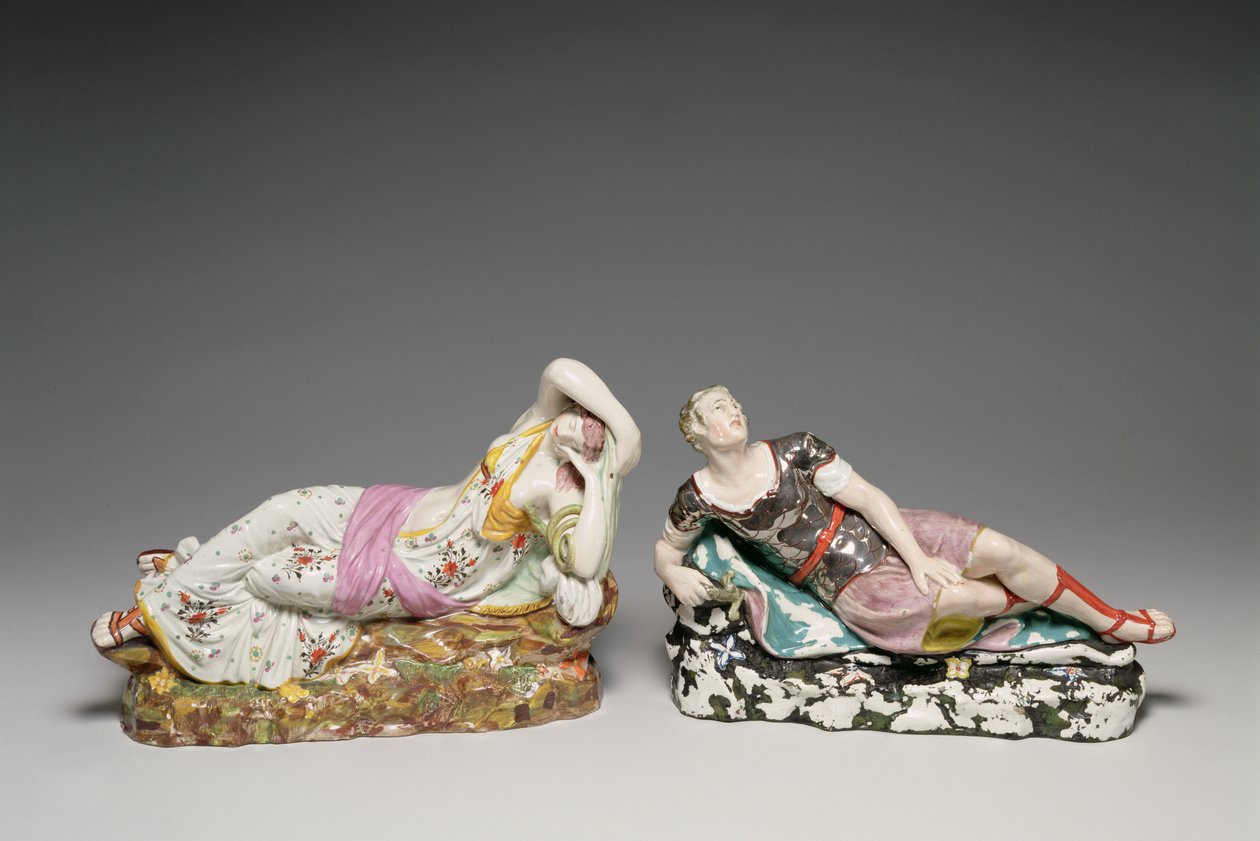 Liegende Figuren von Cleopatra (69-30 v. Chr.) und Mark Antony (ca. 82-30 v. Chr.), Staffordshire, um 1810-20 von English School