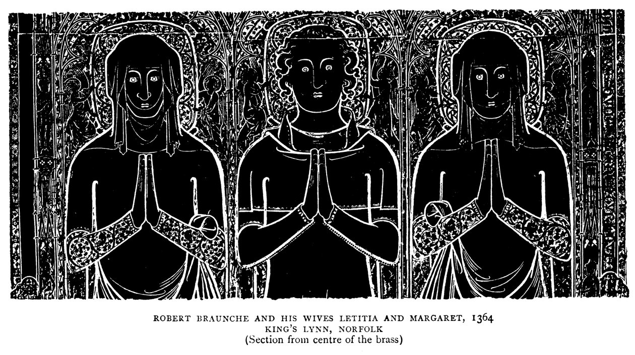 Robert Braunche und seine Frauen Letitia und Margaret von English School