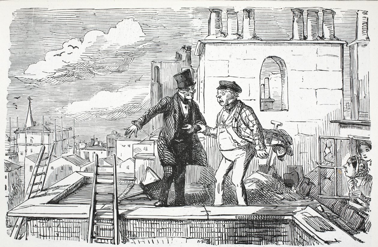 Dächer, Illustration aus Punch von English School