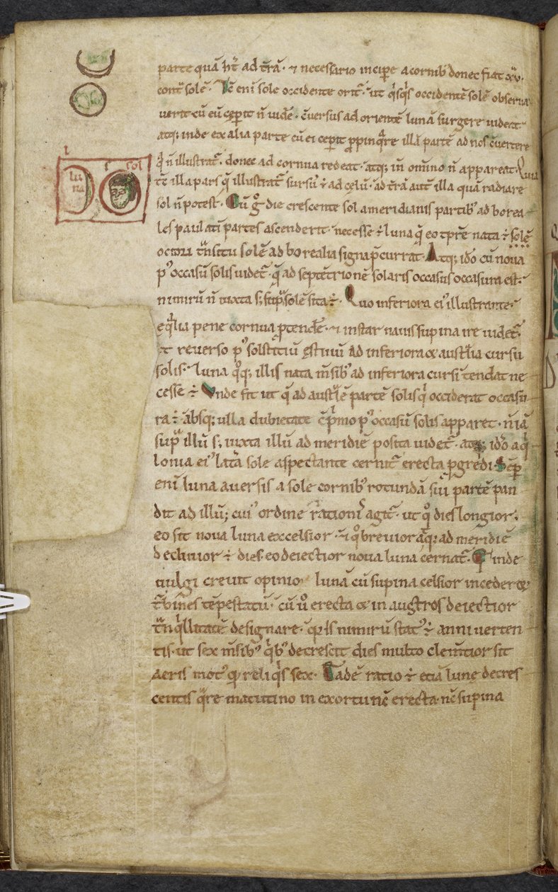 Randzeichnungen der Sonne und des Mondes. De temporum ratione. Beda Venerabilis von English School