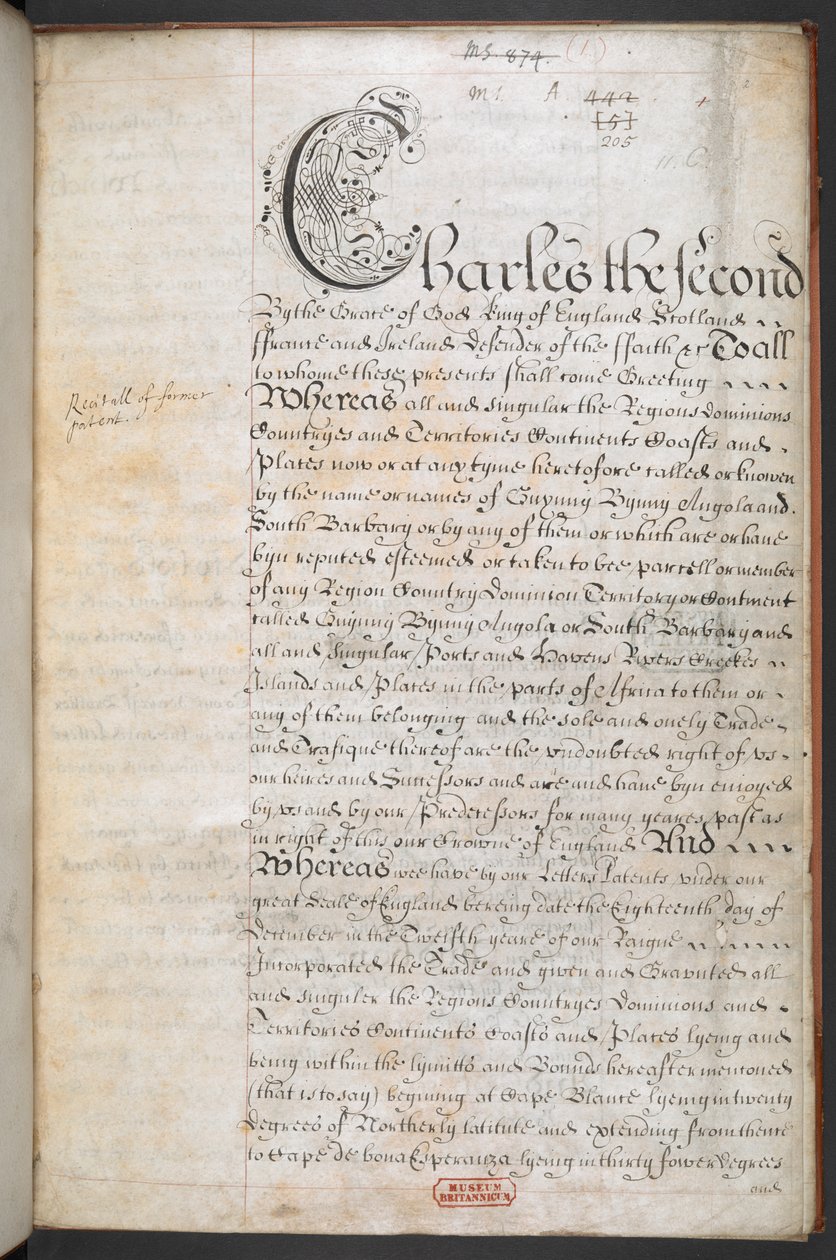 Königliche Charta für die Royal English Merchant Adventurers Company, die nach Afrika handelt von English School