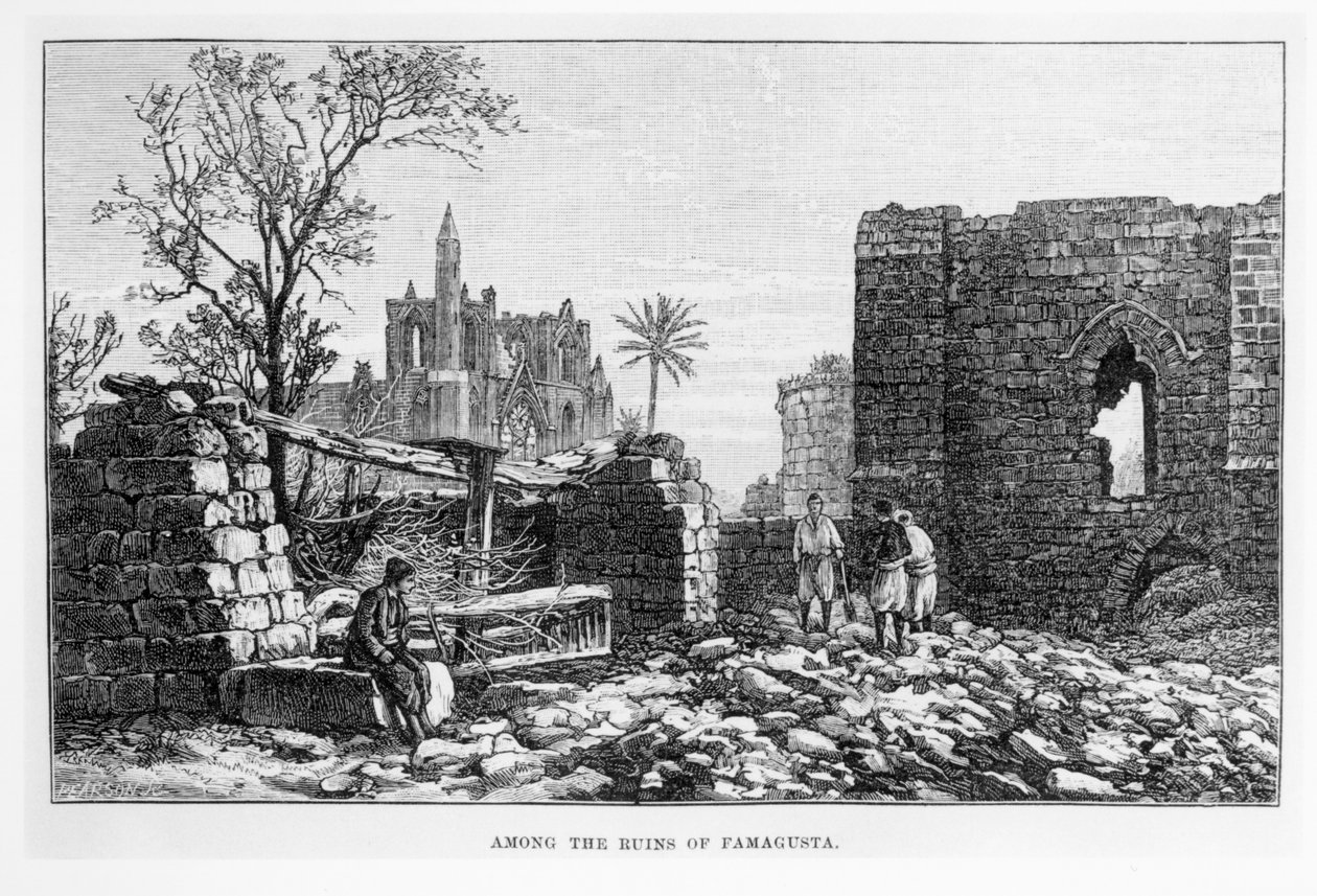 Ruinen von Famagusta, Zypern, aus In an Enchanted Island von W.H. Mallock, veröffentlicht 1889 von English School