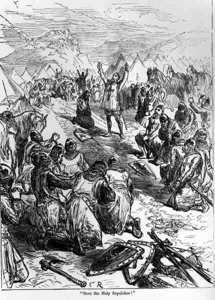 Rettet das Heilige Grab, Richard I. (1157-99) vor der Schlacht von Arsuf, Juli 1191 von English School