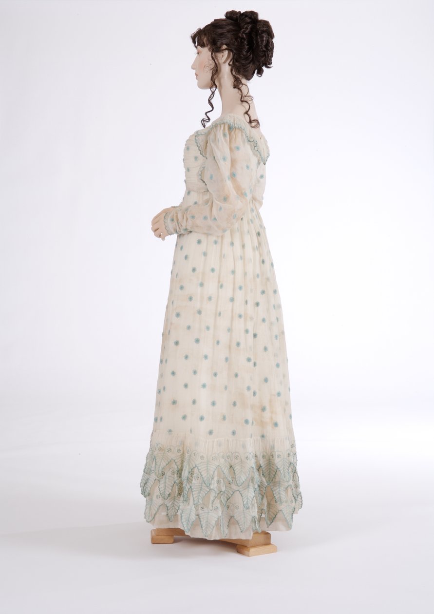 Seitenansicht eines Tageskleides, ca. 1815 von English School