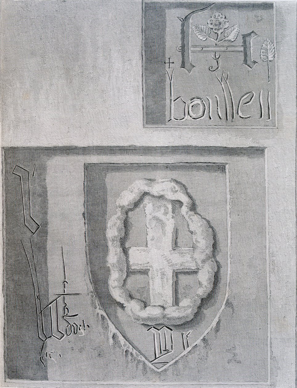 Unterschrift von Anne Boleyn während ihrer Inhaftierung im Tower of London und das Kreuz eines anderen Gefangenen von English School