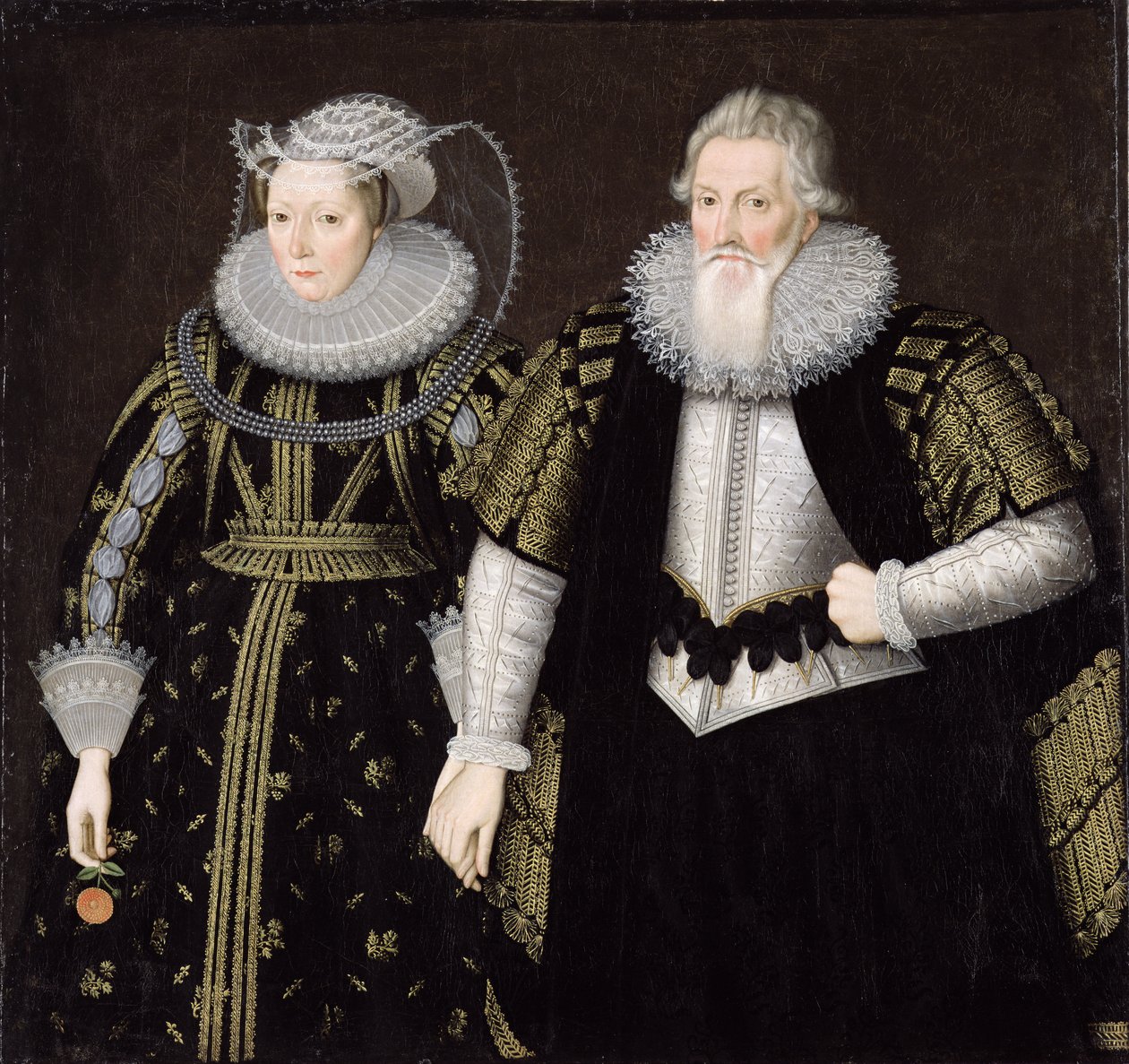 Sir Thomas Mansel (1556-1631) und Jane (Pole) Lady Mansel von English School