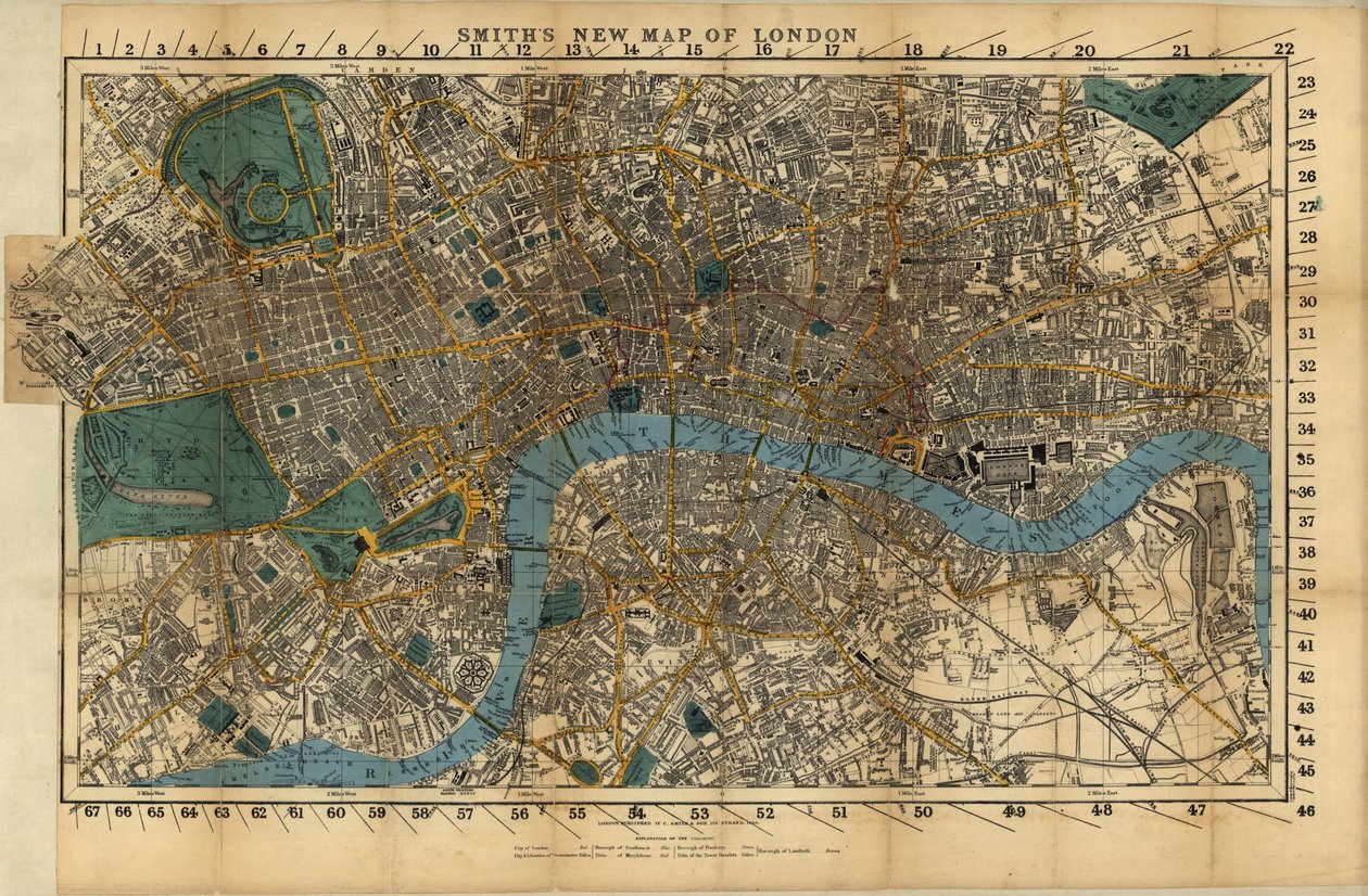Smiths neue Karte von London von English School