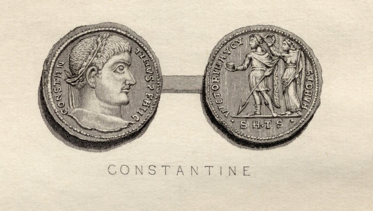 Solidus-Münze aus der Zeit von Konstantin I. von English School