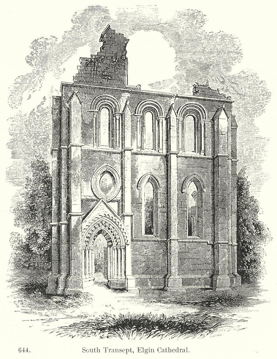 Südliches Querschiff, Elgin-Kathedrale von English School