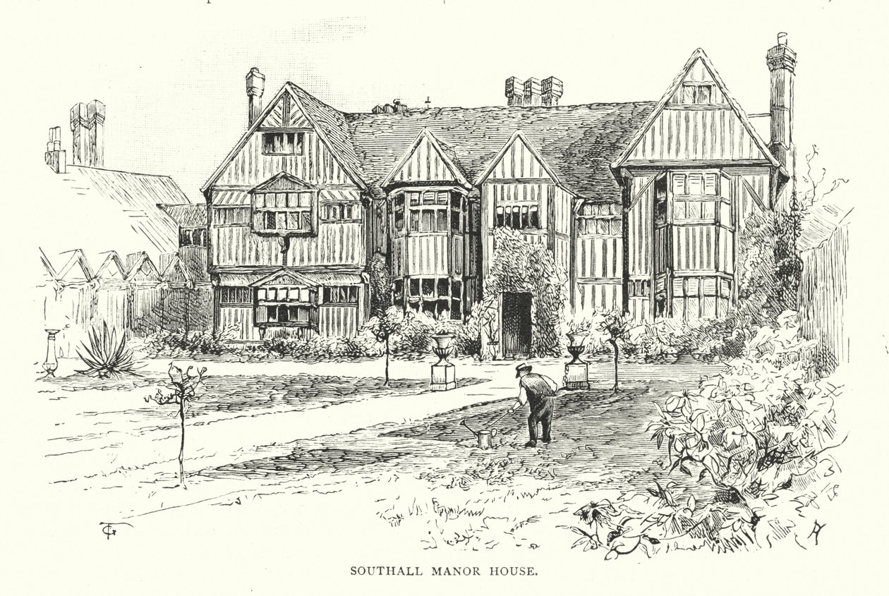 Southall Herrenhaus (Gravur) von English School