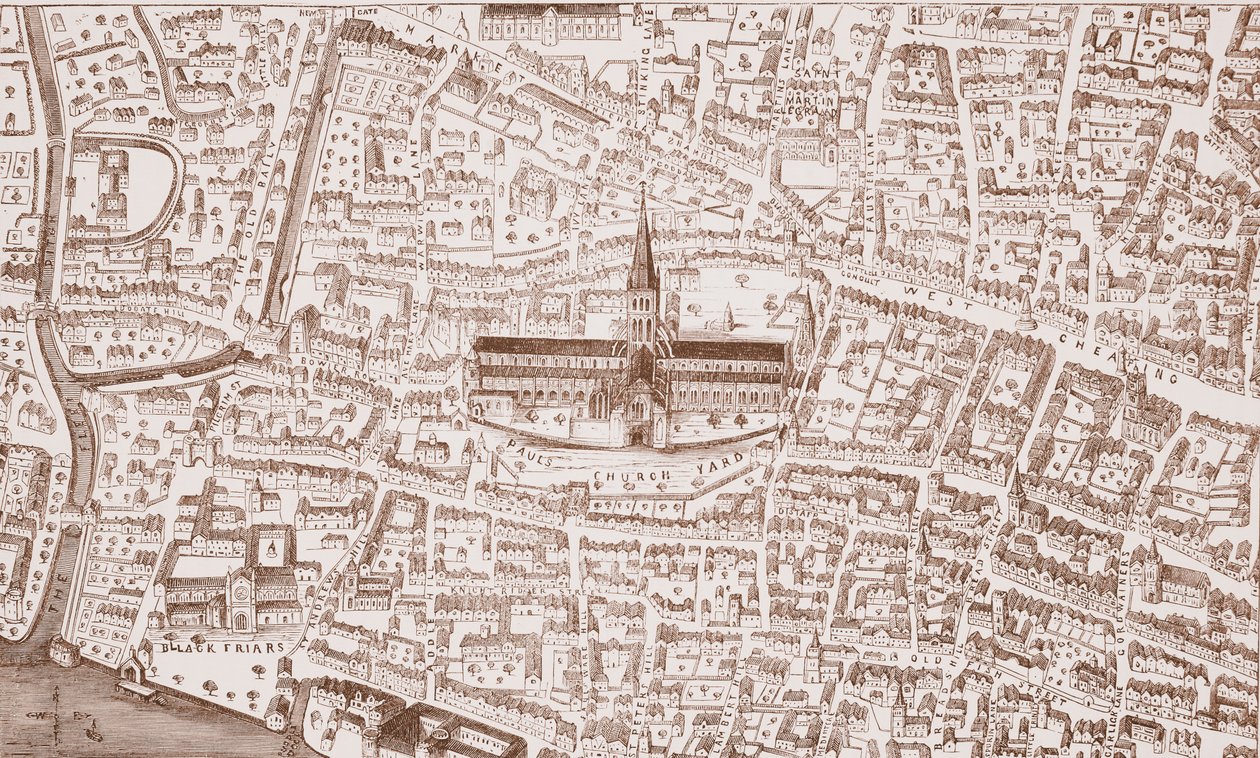 St. Pauls und seine Umgebung zur Zeit von Heinrich VIII von English School