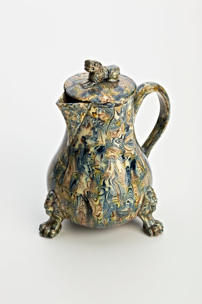 Staffordshire Krug mit festem Achatware-Effekt, ca. 1760-70 von English School
