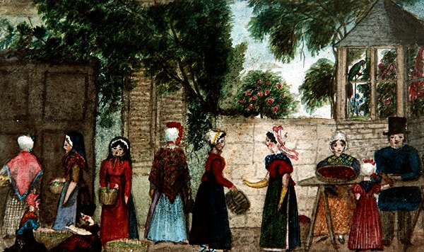 Straßenmarktszene, ca. 1840 von English School