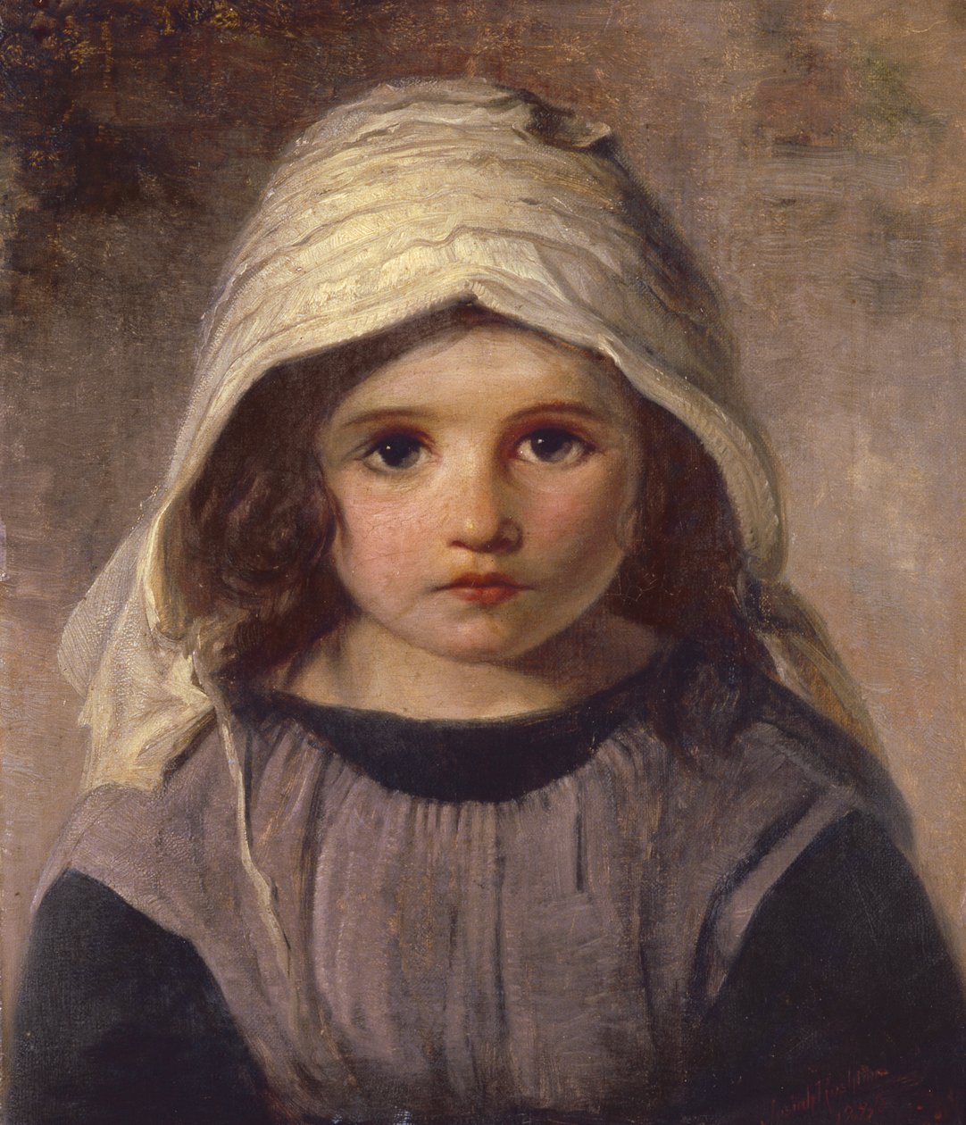 Studie eines Mädchens mit Haube, 1890 von English School