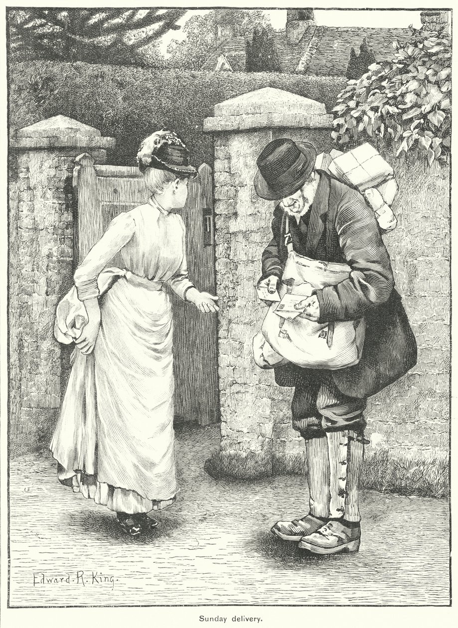 Sonntagszustellung (Gravur) von English School