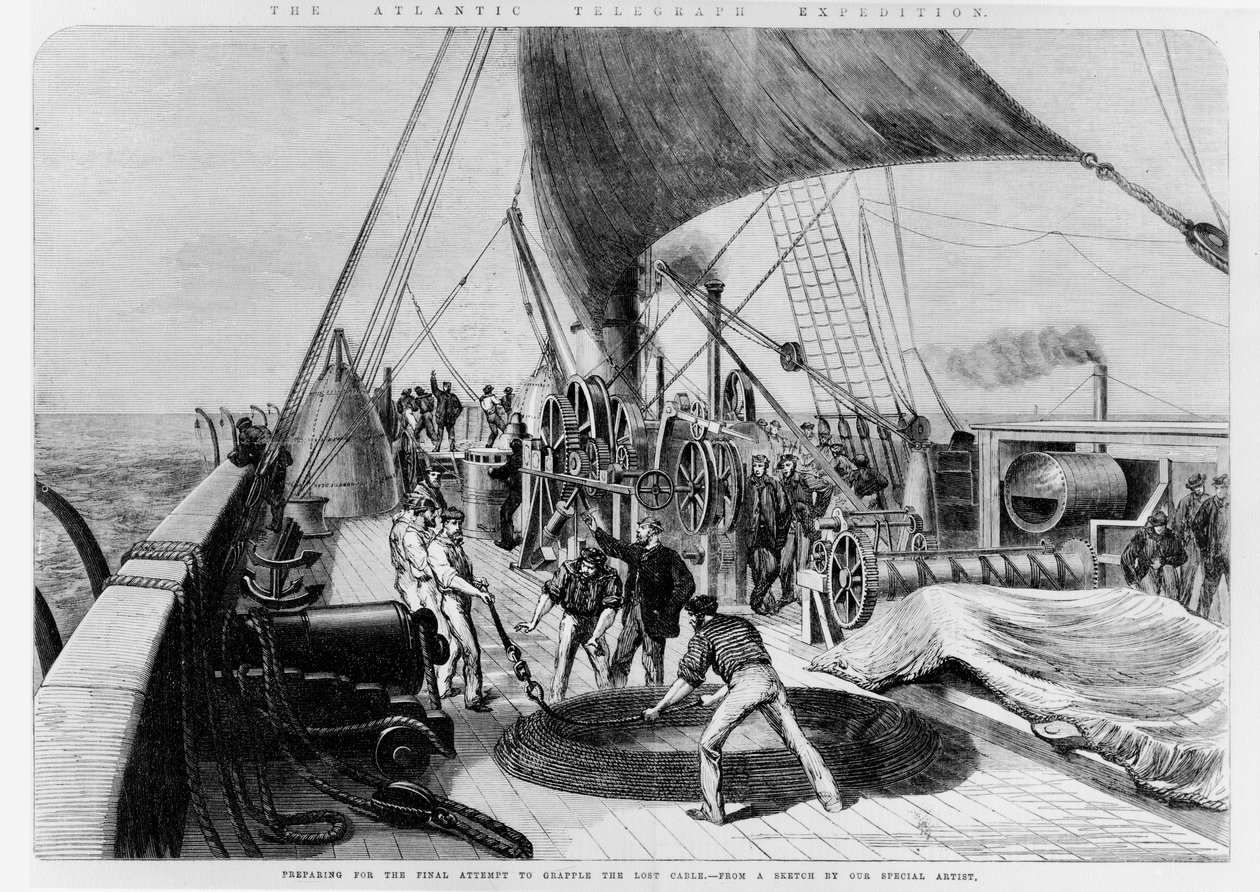 Die Atlantische Telegraphenexpedition, der letzte Versuch, das verlorene Kabel zu ergreifen von English School