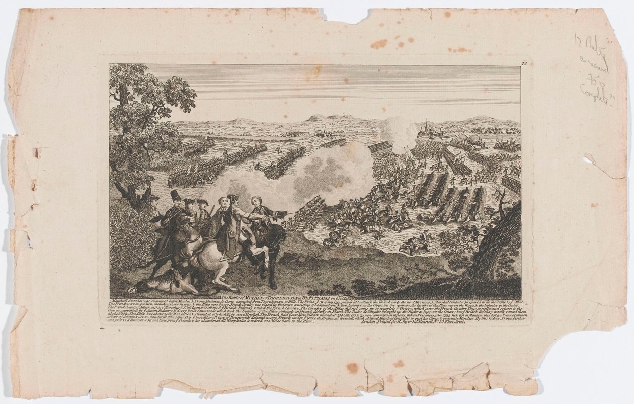 Die Schlacht von Minden oder Thornhausen in Westfalen am 1. August 1759? von English School