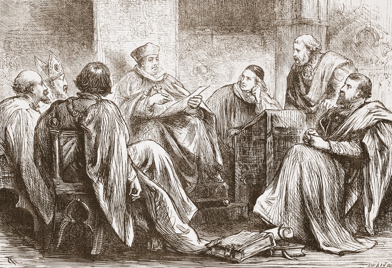 Das Konklave wählt den Kaiser von Deutschland, Illustration aus Die Geschichte des Protestantismus von James Aitken Wylie, veröffentlicht 1878 von English School