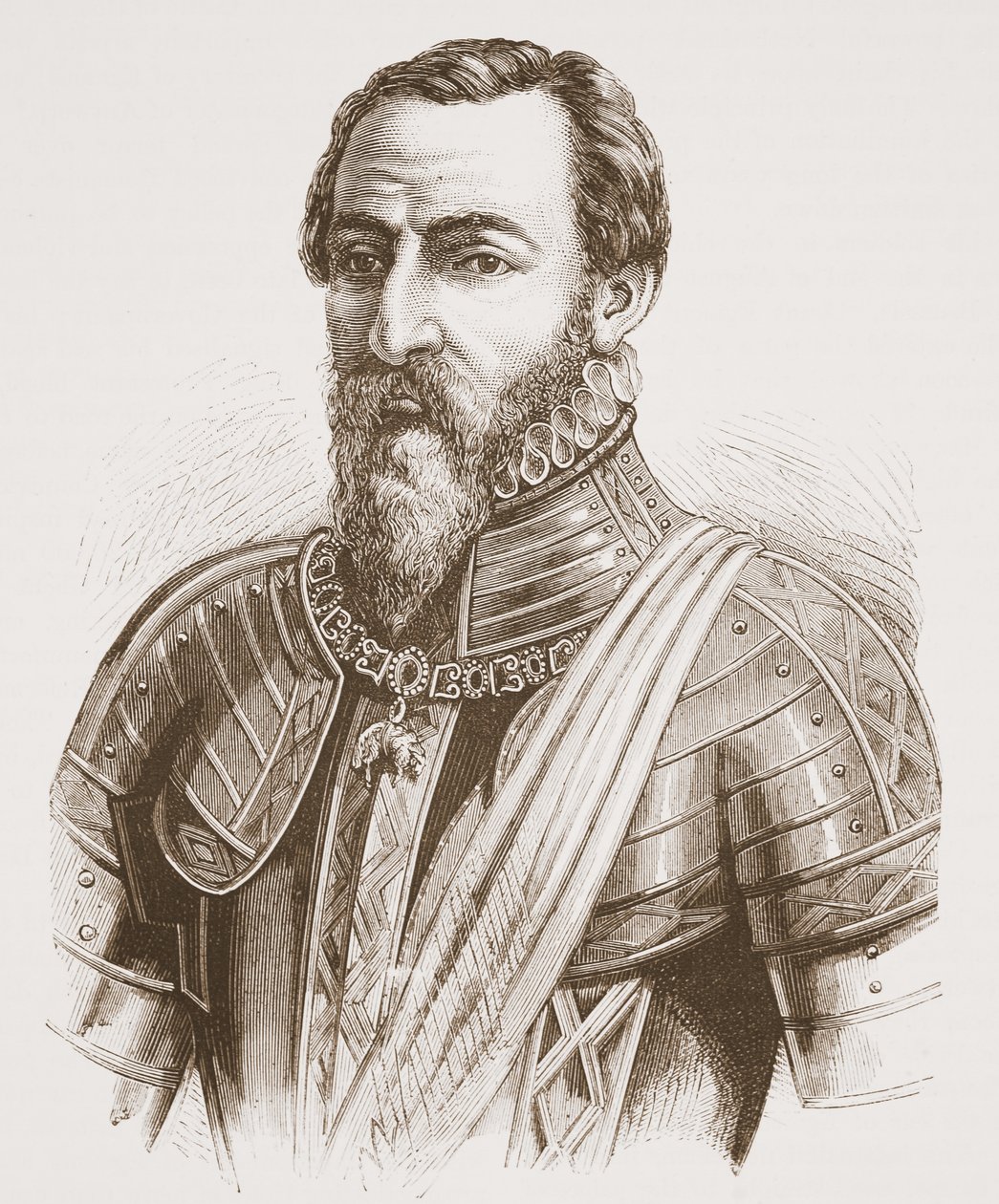 Der Herzog von Alva (aus dem Porträt von Tizian), Illustration aus Die Geschichte des Protestantismus von James Aitken Wylie, veröffentlicht 1878 von English School