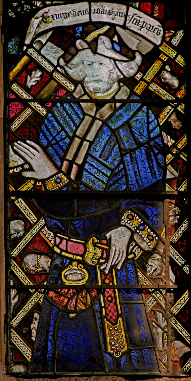 Ostfenster (Ew) mit Darstellung eines Propheten (komposite Figur) - mit farbigem Glas von English School