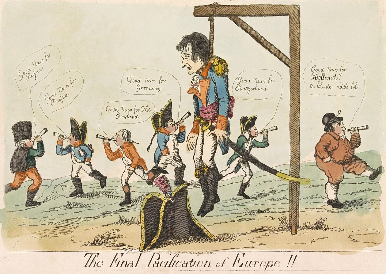 Die endgültige Befriedung Europas!!, veröffentlicht 1803 (handkolorierte Gravur) von English School