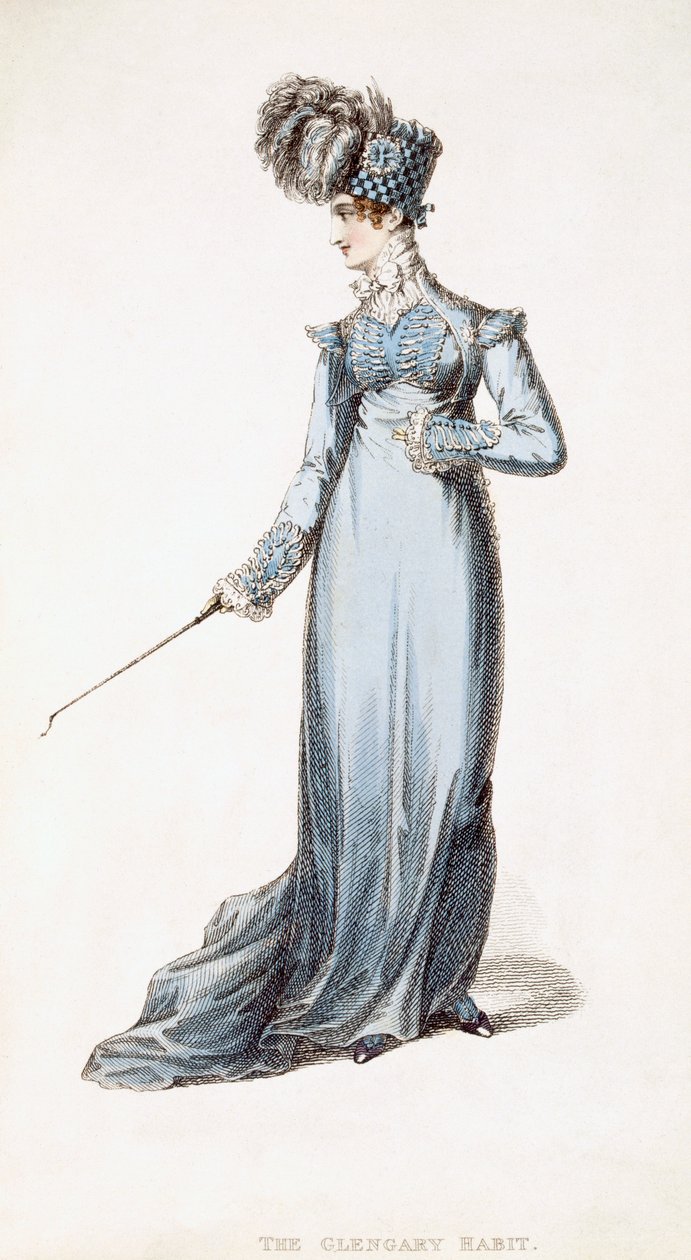Der Glengary Habit, Modeplatte aus Ackermanns Repository of Arts von English School