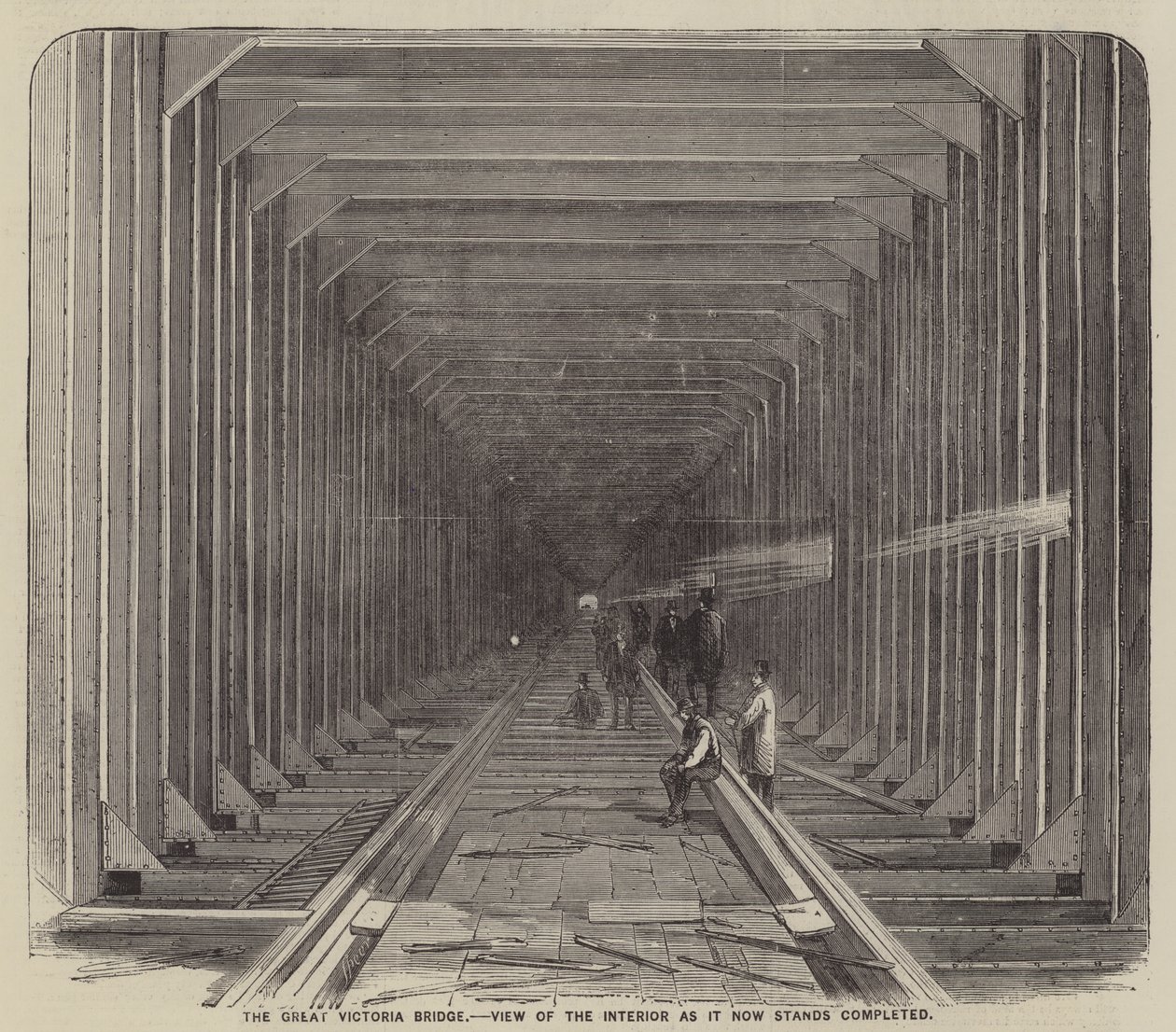 Die Große Victoria-Brücke, Ansicht des Inneren, wie sie jetzt fertiggestellt ist von English School