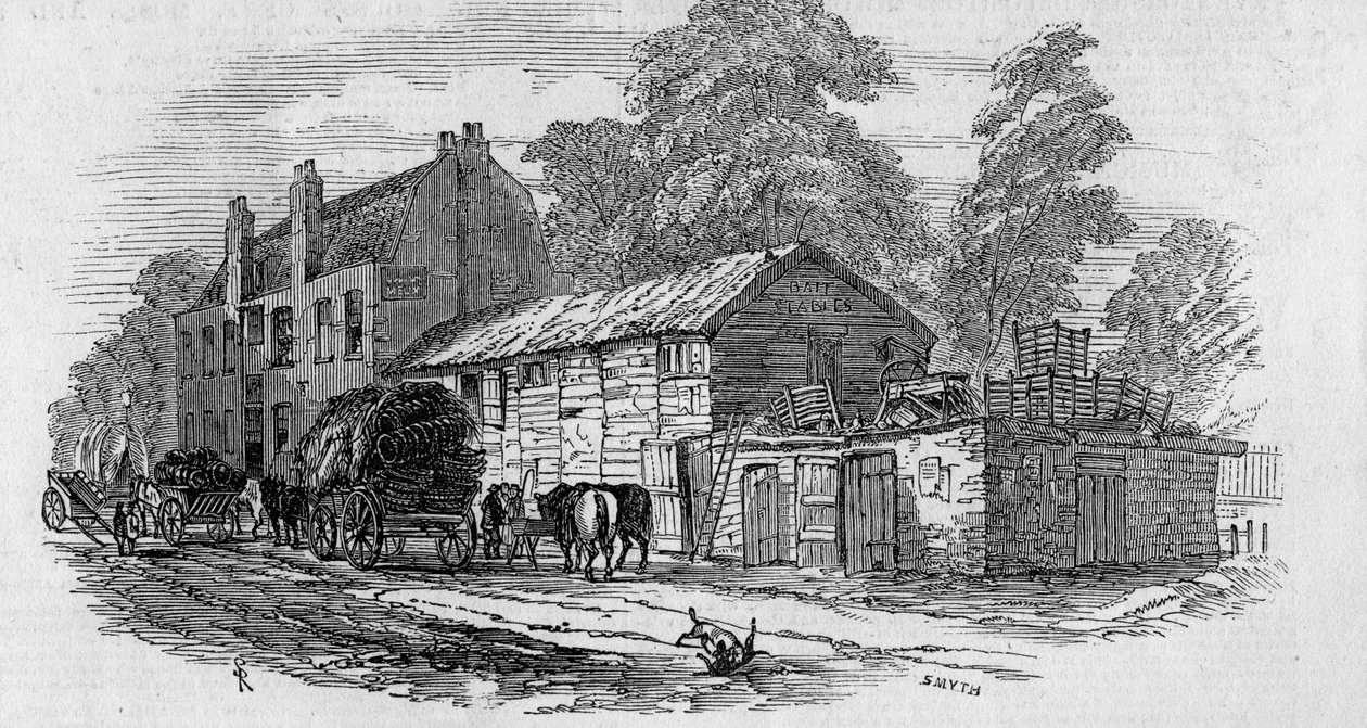 Das Halbwegshaus zwischen Knightsbridge und Kensington, graviert von Frederick James Smyth, 1848 von English School