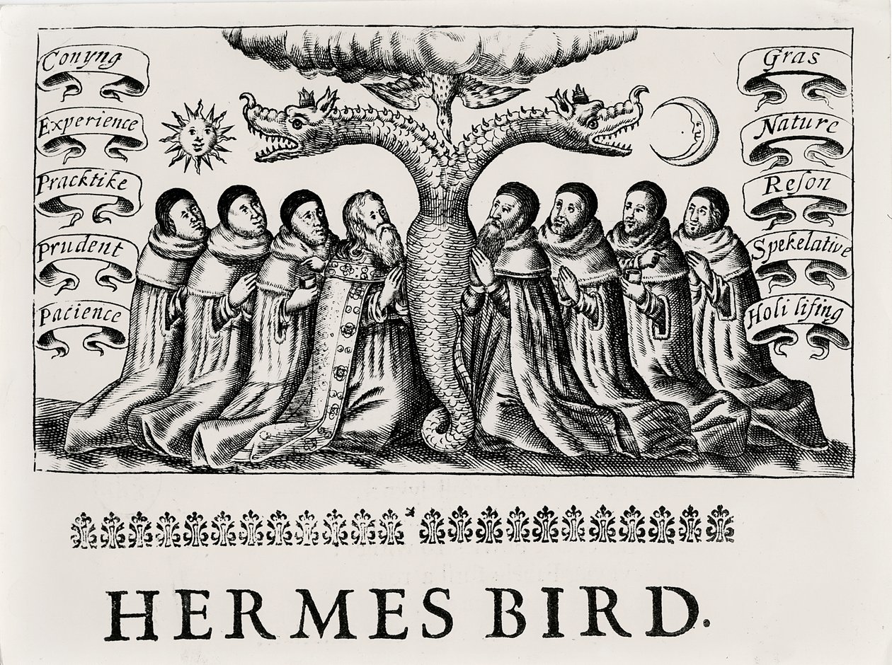 Der Hermesvogel, aus Theatrum Chemicum, 1652 von English School