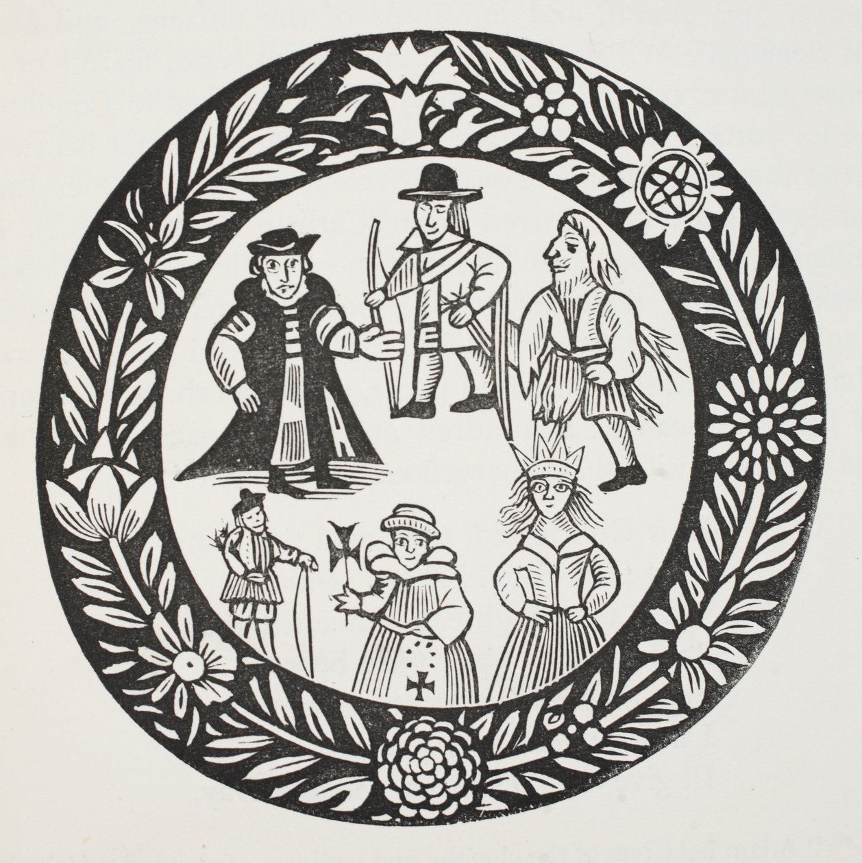 Die Geschichte von Adam Bell, Clim of the Clough und William of Cloudeslie, Illustration aus Chap-books des achtzehnten Jahrhunderts von John Ashton, veröffentlicht 1882 von English School