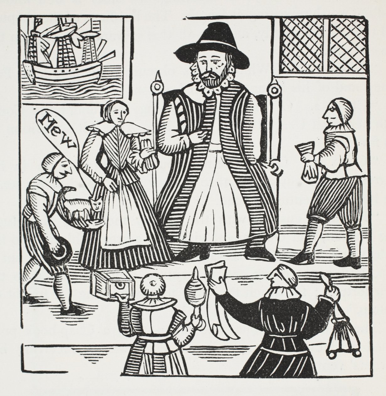 Die Geschichte von Sir Richard Whittington, dreimal Lord Mayor von London, Illustration aus Chap-books des achtzehnten Jahrhunderts von John Ashton, veröffentlicht 1882 von English School