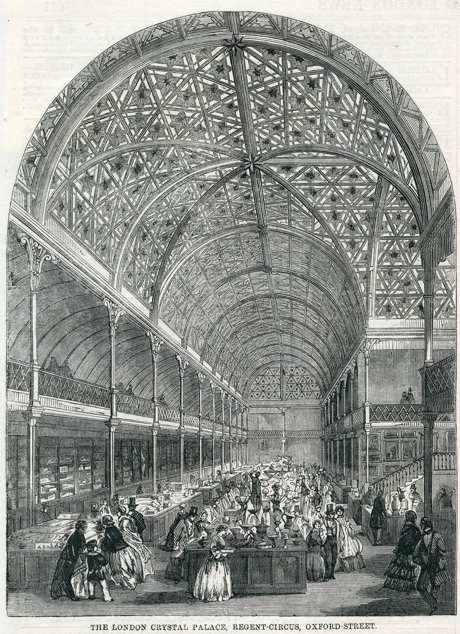 Der Londoner Kristallpalast, Regent Circus, Oxford Street, 1858 von English School