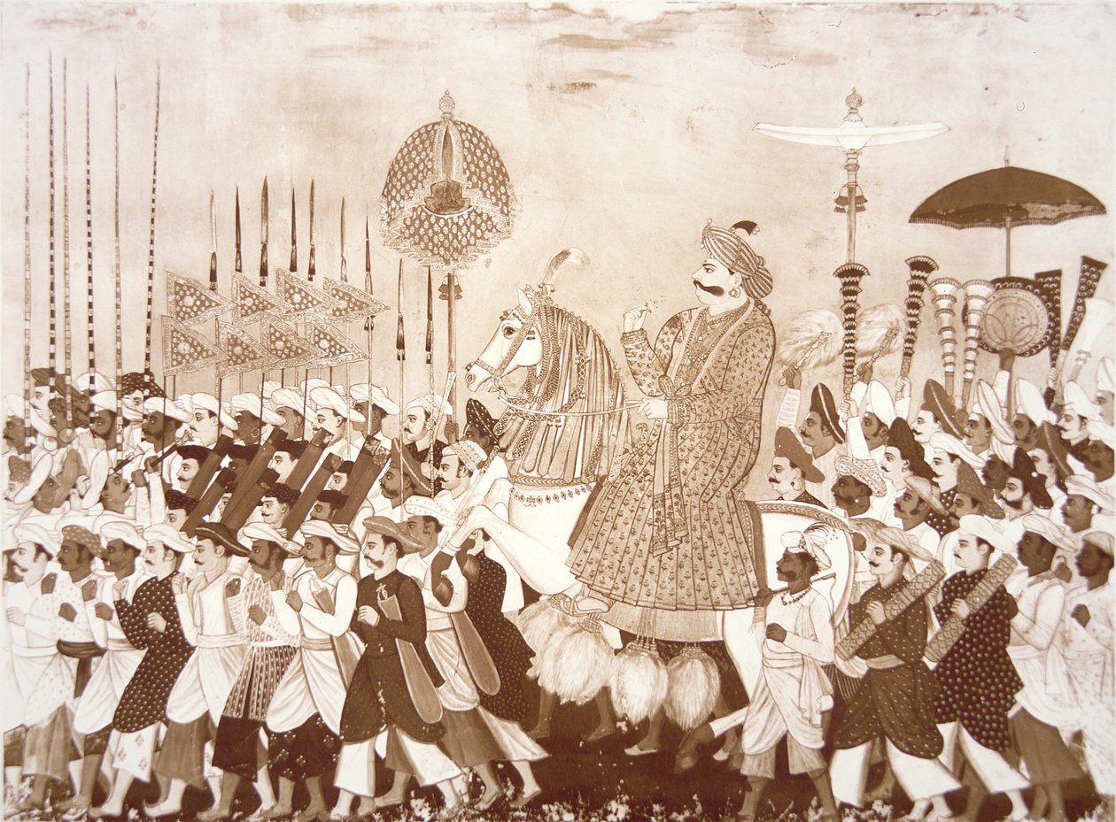 Der Mahratta-Häuptling Tulsaji von Tanjore von English School