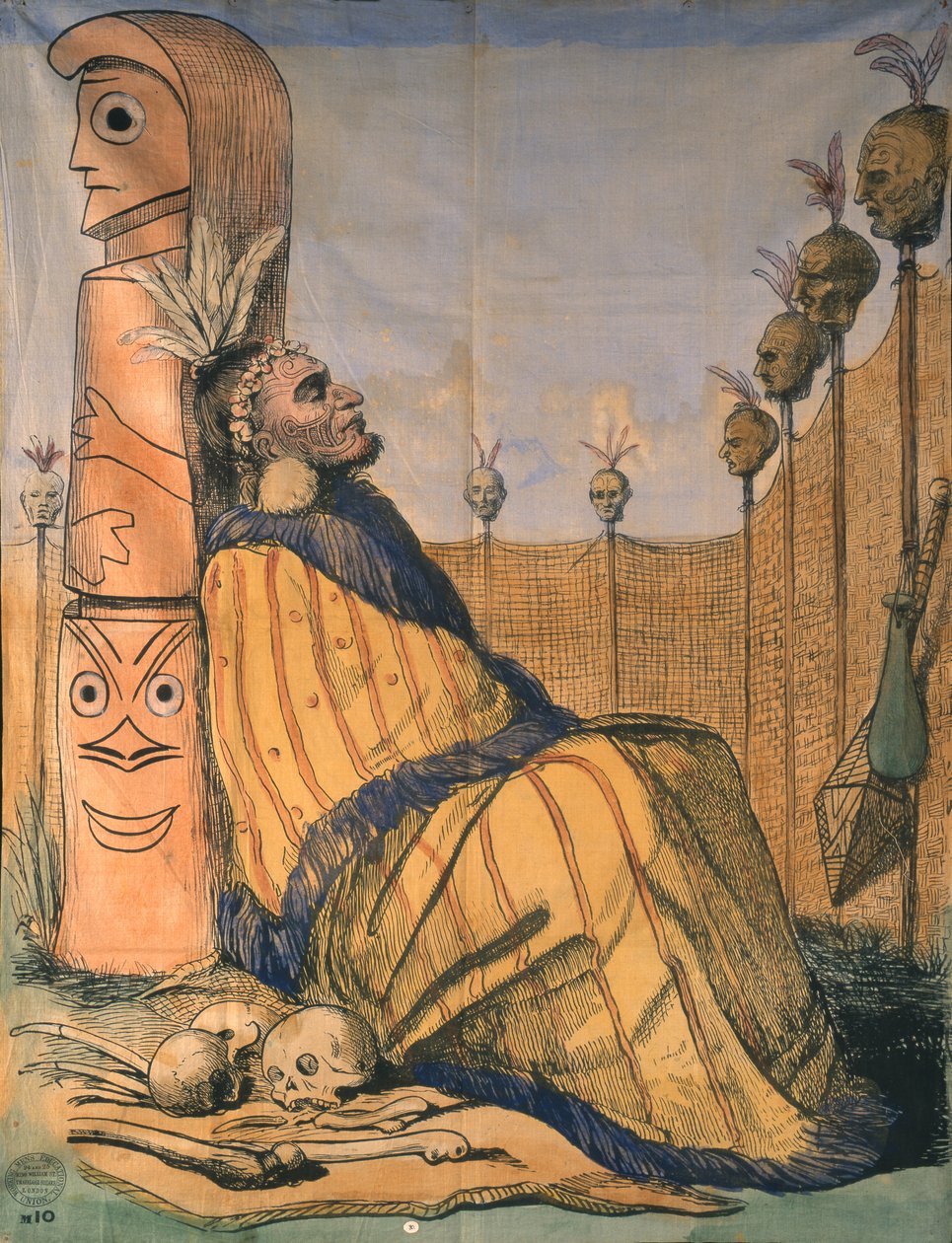 Der Maori-Häuptling, um 1850 von English School