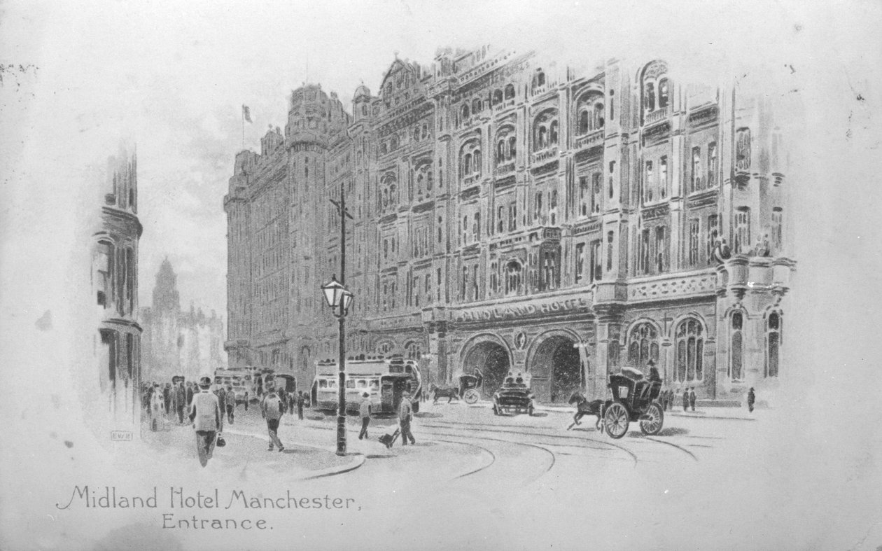 Das Midland Hotel, Manchester, ca. 1910 von English School