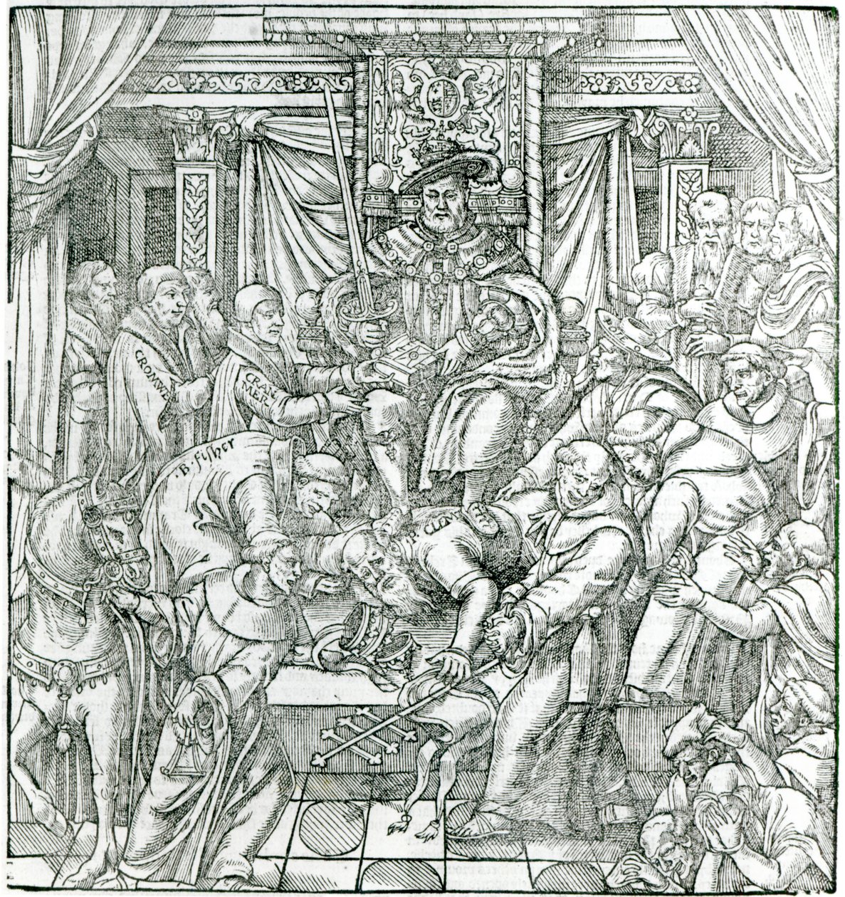 Der Papst von König Heinrich VIII. unterdrückt, 1534 von English School