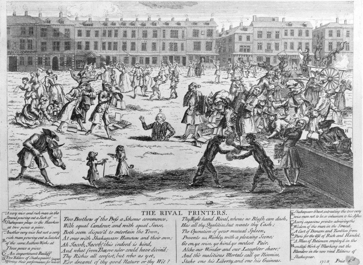Die rivalisierenden Drucker, 1734 von English School