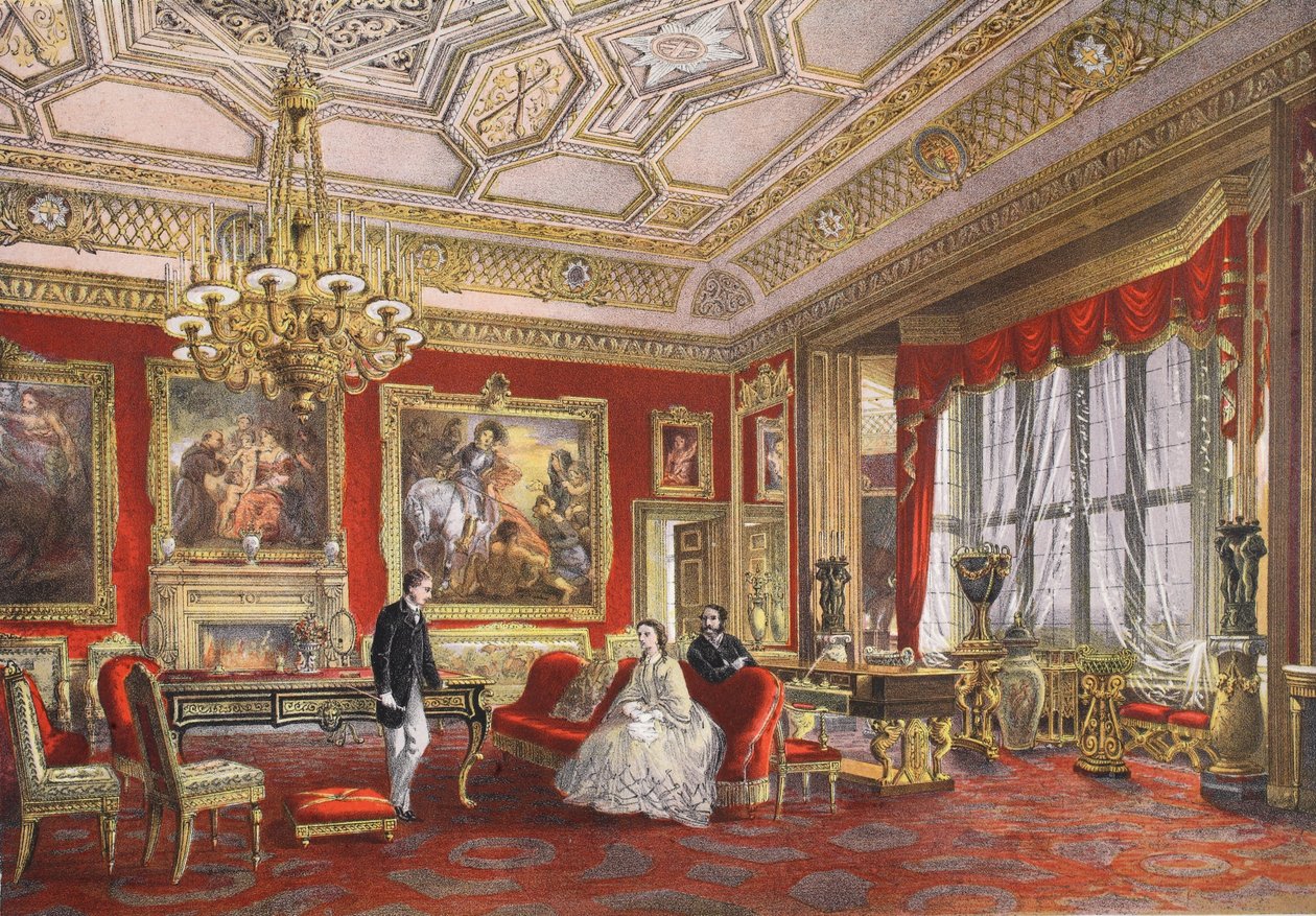 Der Rubens-Raum, Windsor Castle, aus Ein Gedenkbuch zur Hochzeit von Edward VII. und Alexandra von Dänemark, veröffentlicht 1864 von English School