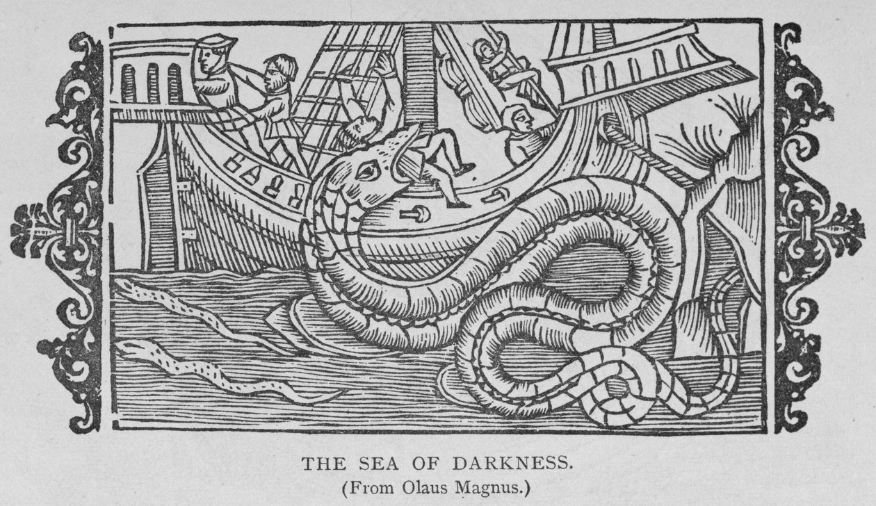 Das Meer der Dunkelheit, aus einem Buch von Olaus Magnus (1490-1557), aus 