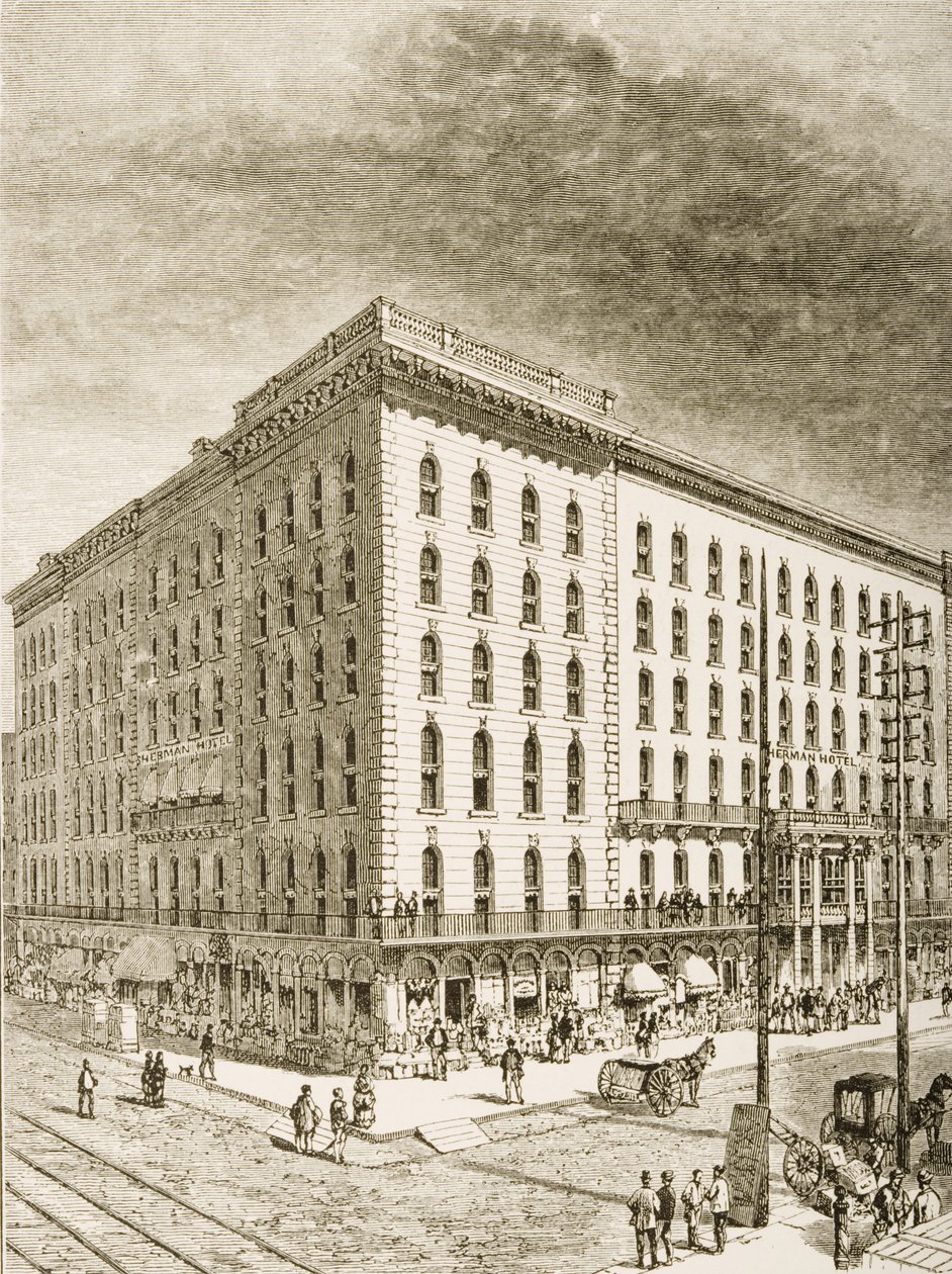 Das Sherman Hotel, Chicago, ca. 1870, aus 