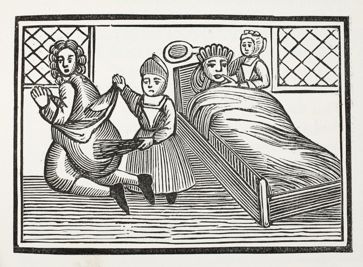 Die Welt auf den Kopf gestellt, Illustration aus Chap-books des achtzehnten Jahrhunderts von John Ashton, veröffentlicht 1882 von English School