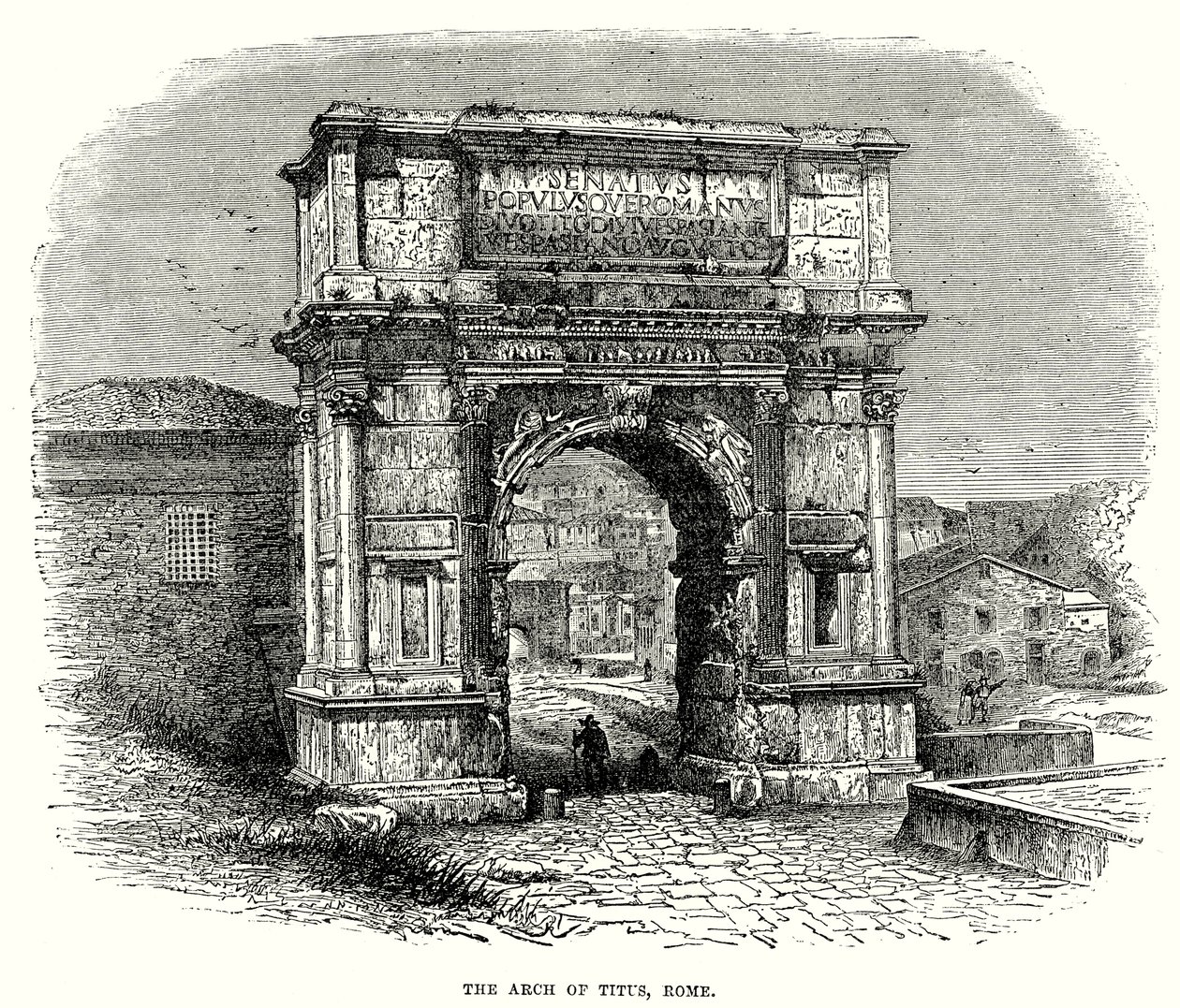 Der Titusbogen, Rom (Gravur) von English School