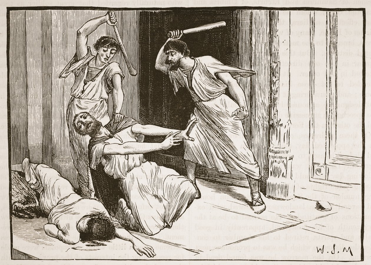 Der Tod von Tiberius Gracchus (Lithografie) von English School