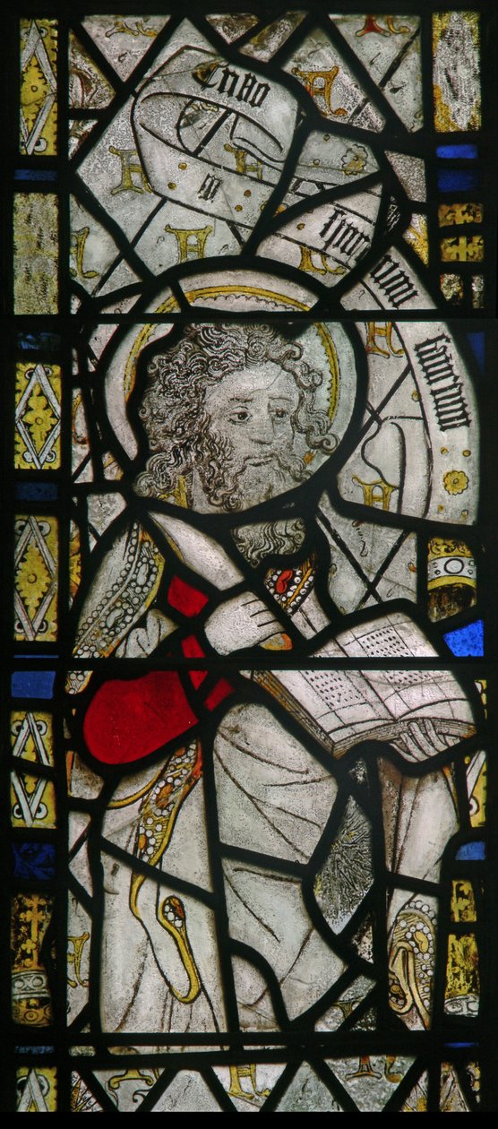 Das Ostfenster, das den heiligen Bartholomäus darstellt von English School